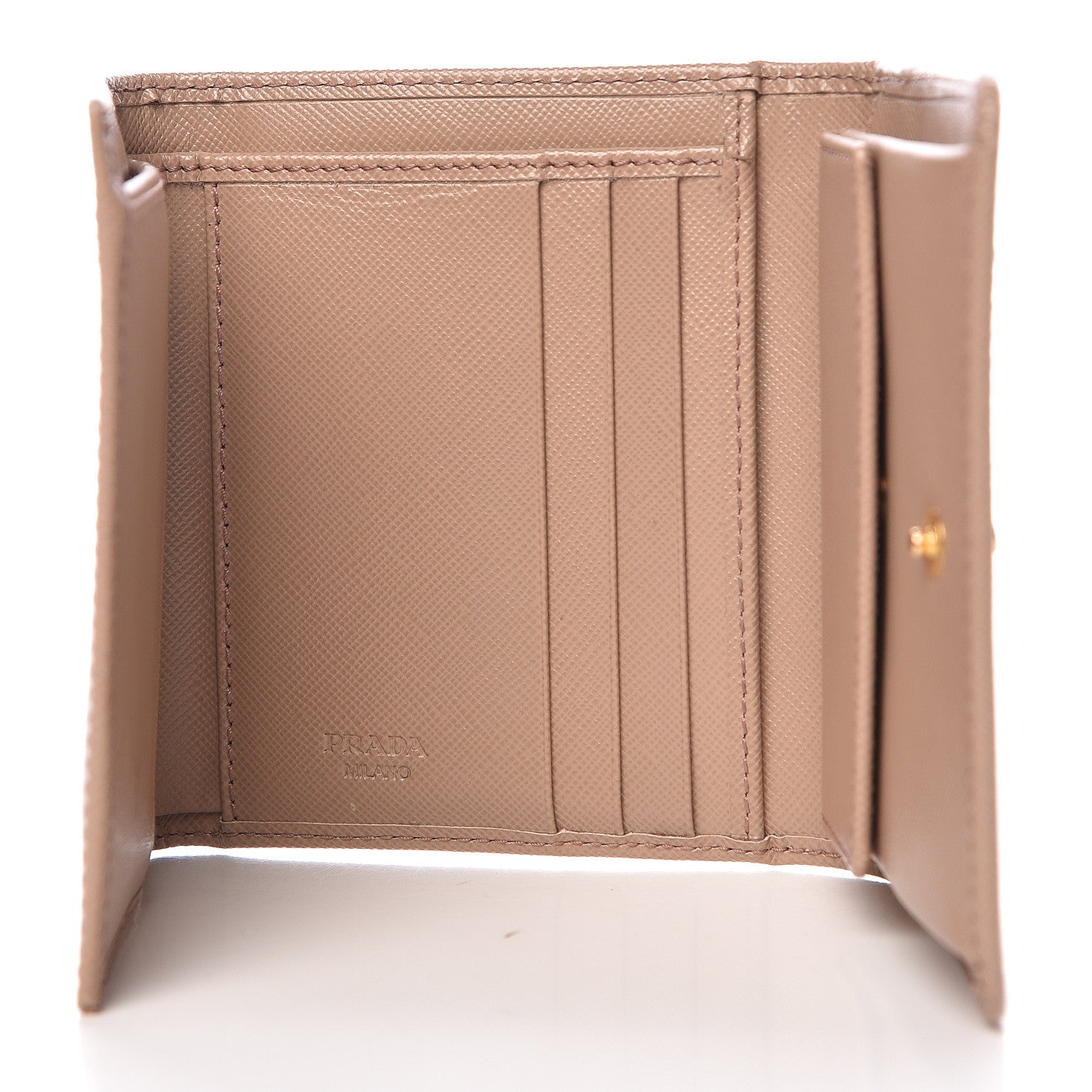 Prada Saffiano Metal Tri-Fold Wallet Cammeo 5 of 10