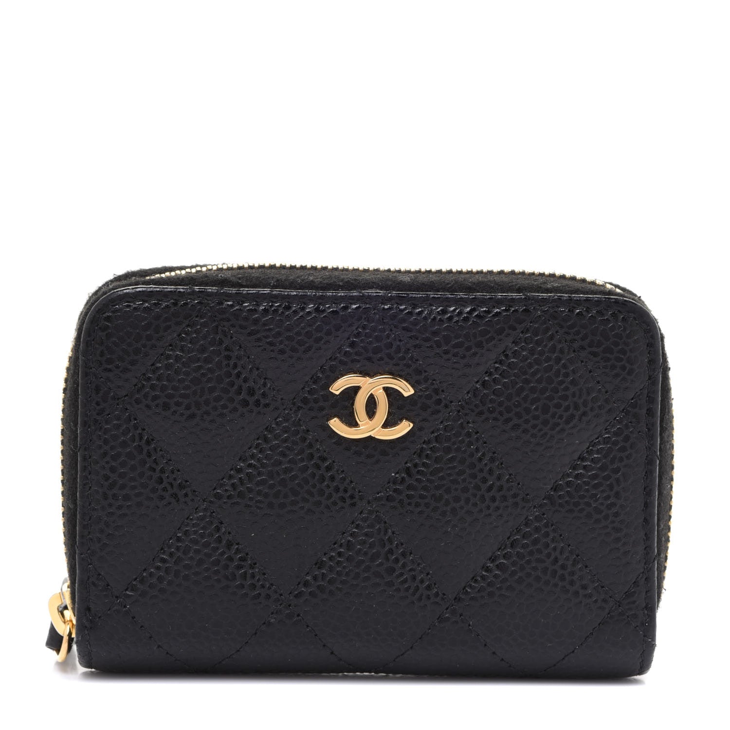 Chanel Caviar Quilted Zip Coin Purse Black 1 of 8