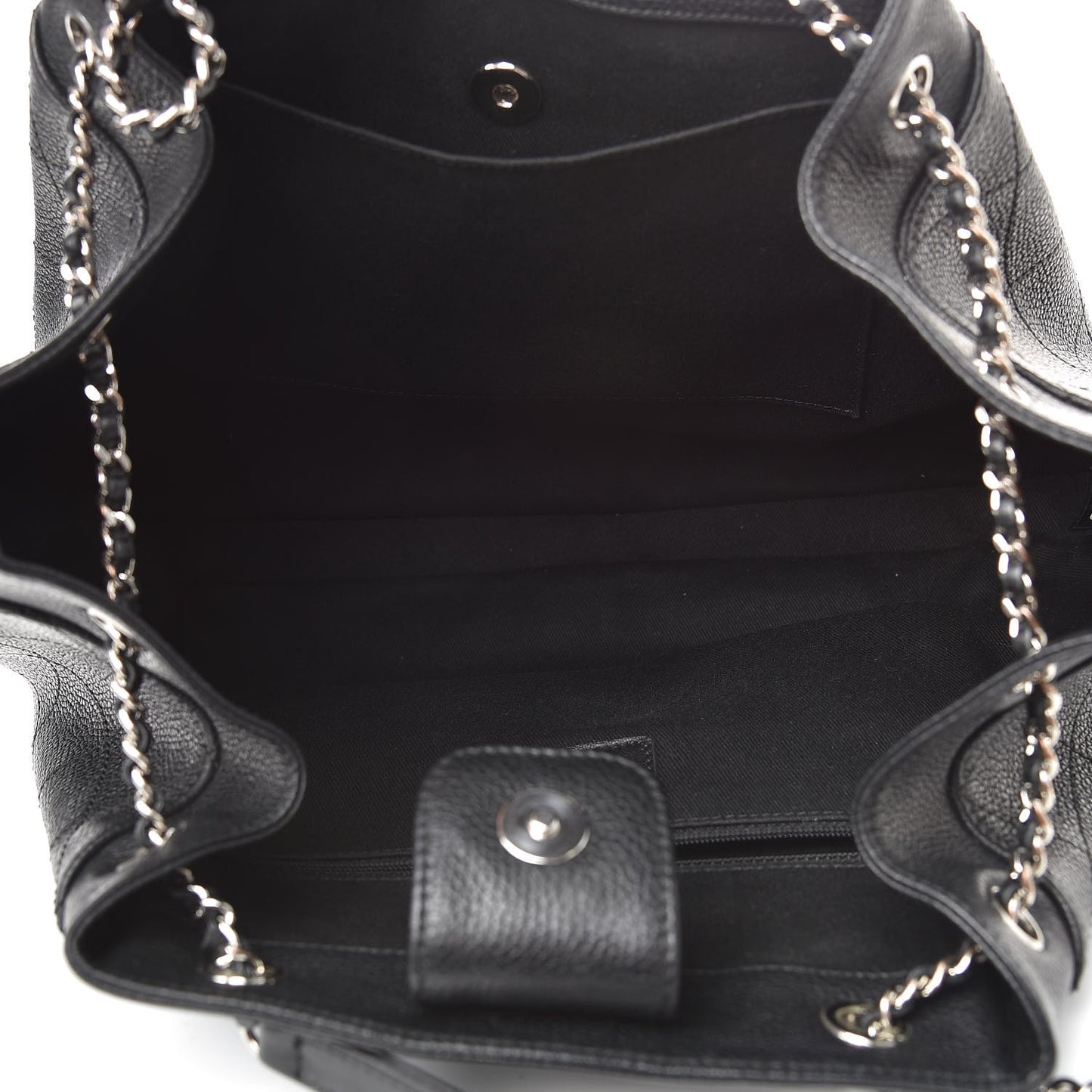 Grained Calfskin Stitched Accordion Shoulder Bag Black