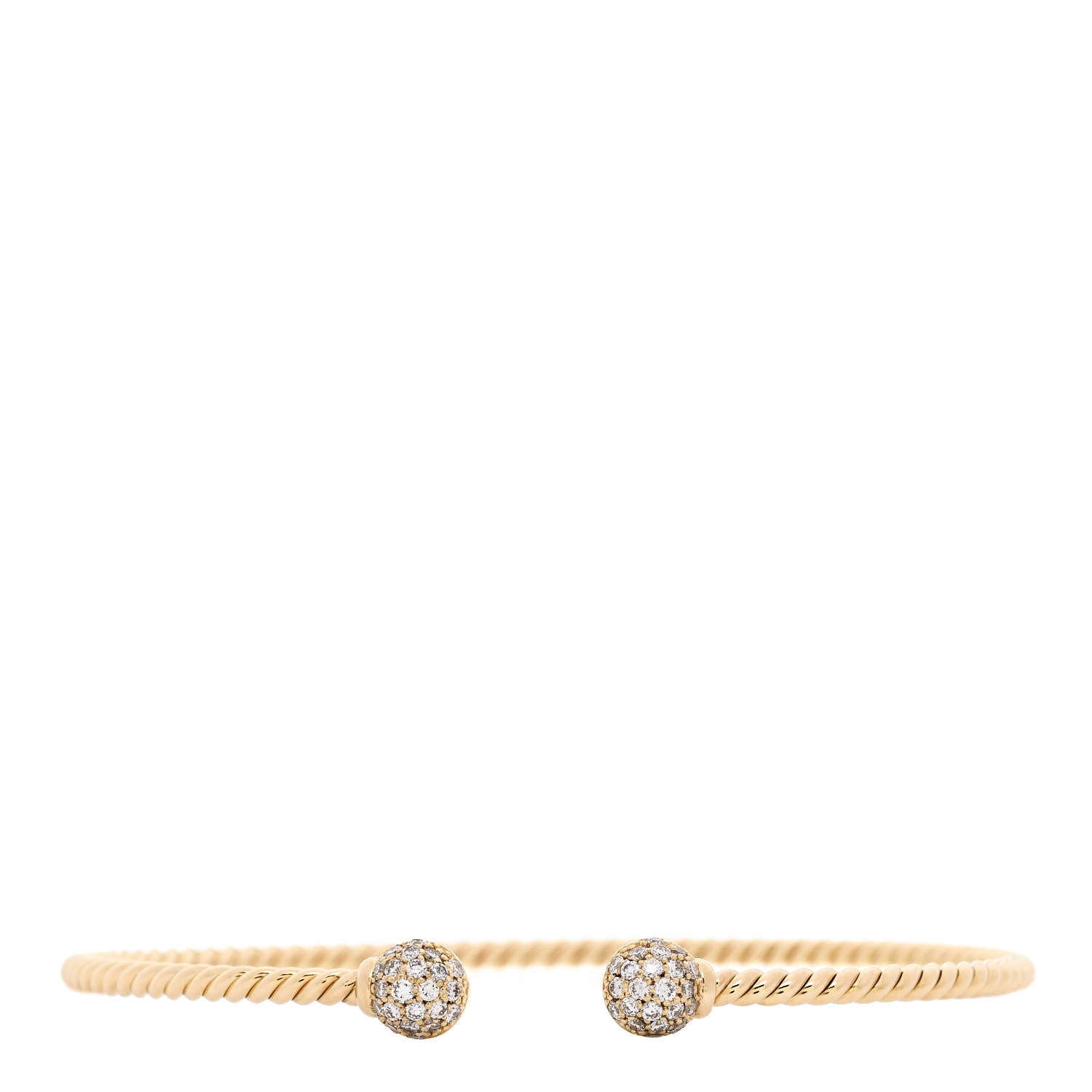 David Yurman 18K Yellow Gold Diamond 6mm Solari Bracelet 1 of 5