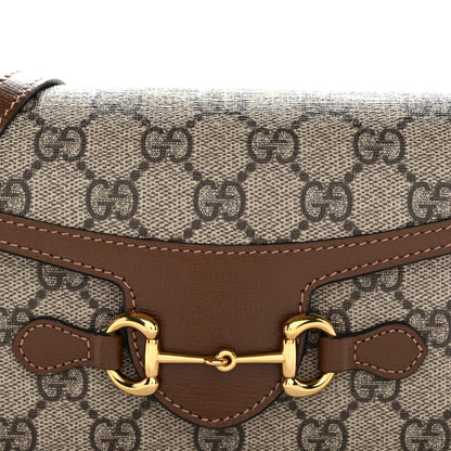 Gucci GG Supreme Monogram Mini Horsebit 1955 Shoulder Bag Beige Brown Sugar 8 of 11