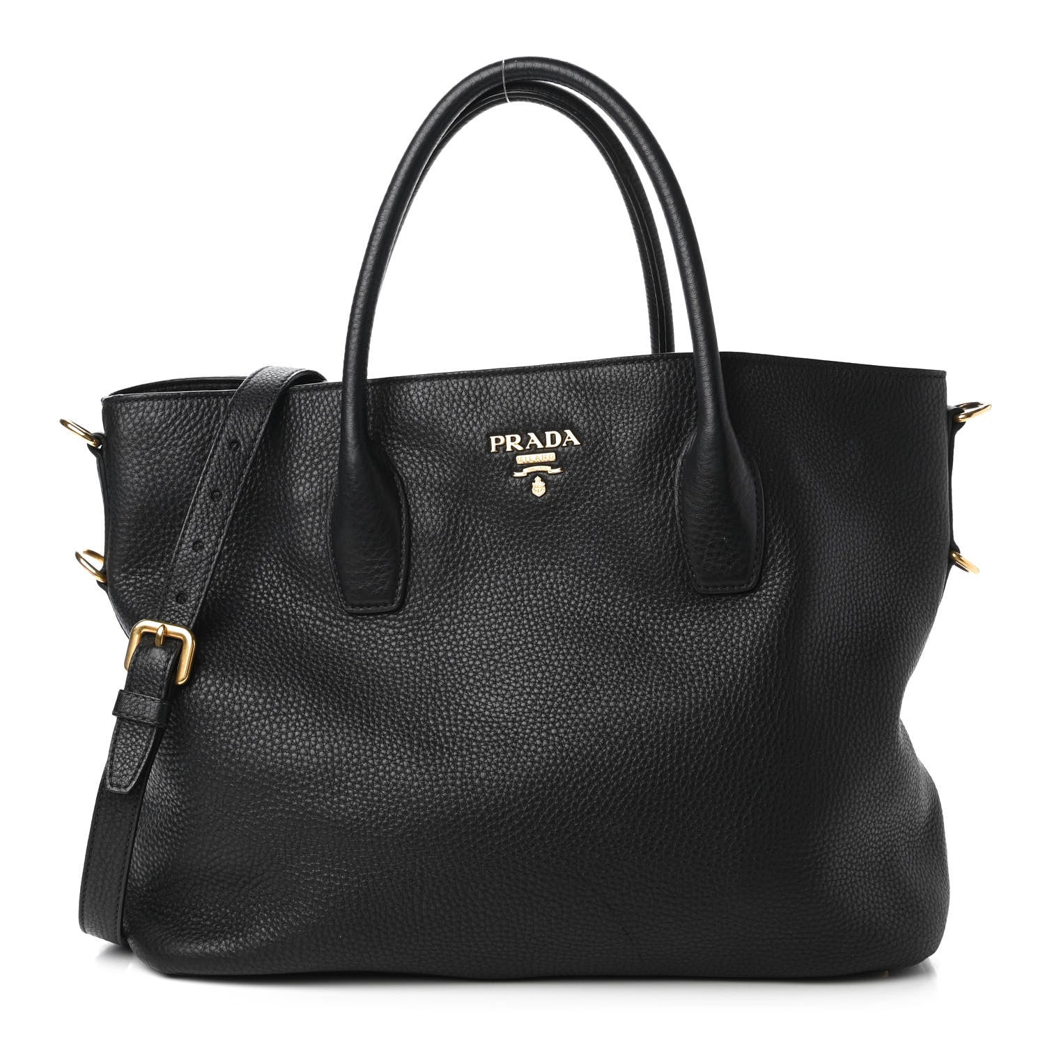 Prada Vitello Daino Tote Black 1 of 10