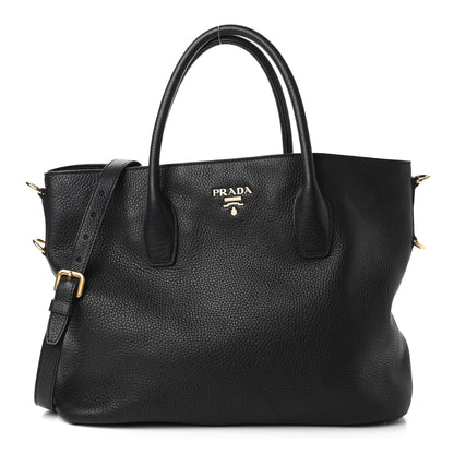 Prada Vitello Daino Tote Black 1 of 10