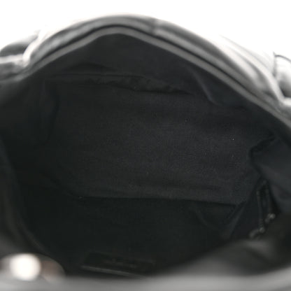Saint Laurent Lambskin Quilted Monogram Monochrome Medium Loulou Puffer Chain Satchel Black 5 of 11