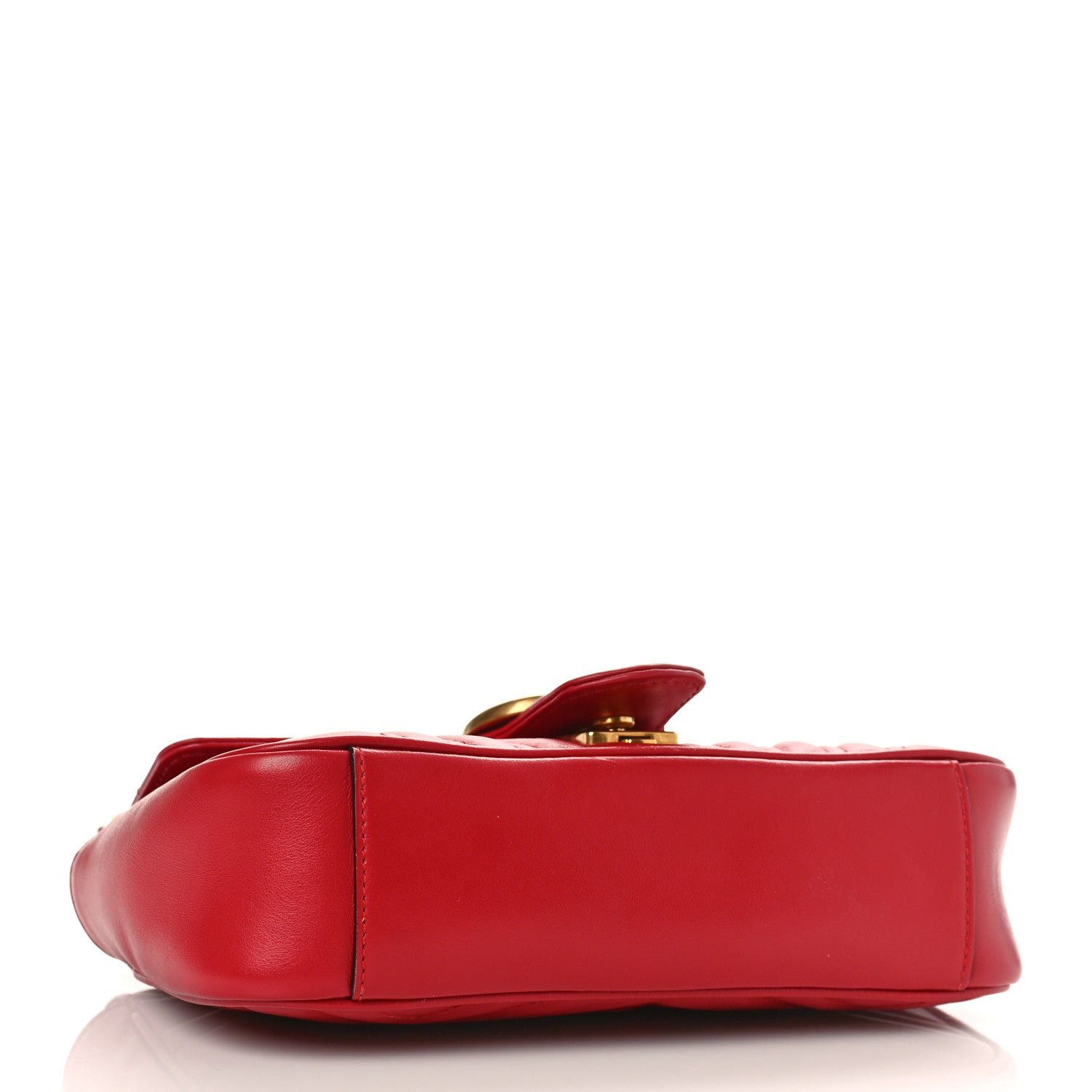 Gucci Calfskin Matelasse Mini GG Marmont Shoulder Bag Hibiscus Red 4 of 12