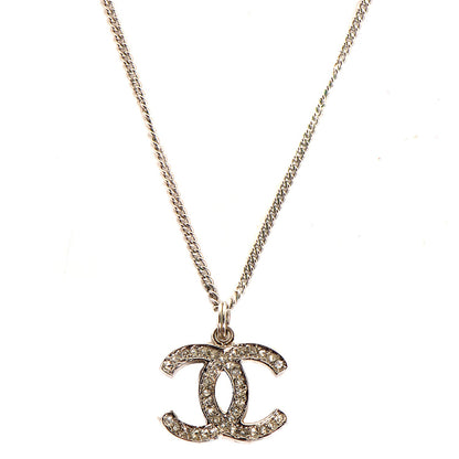 Chanel Crystal Large CC Necklace Silver 1 of 5
