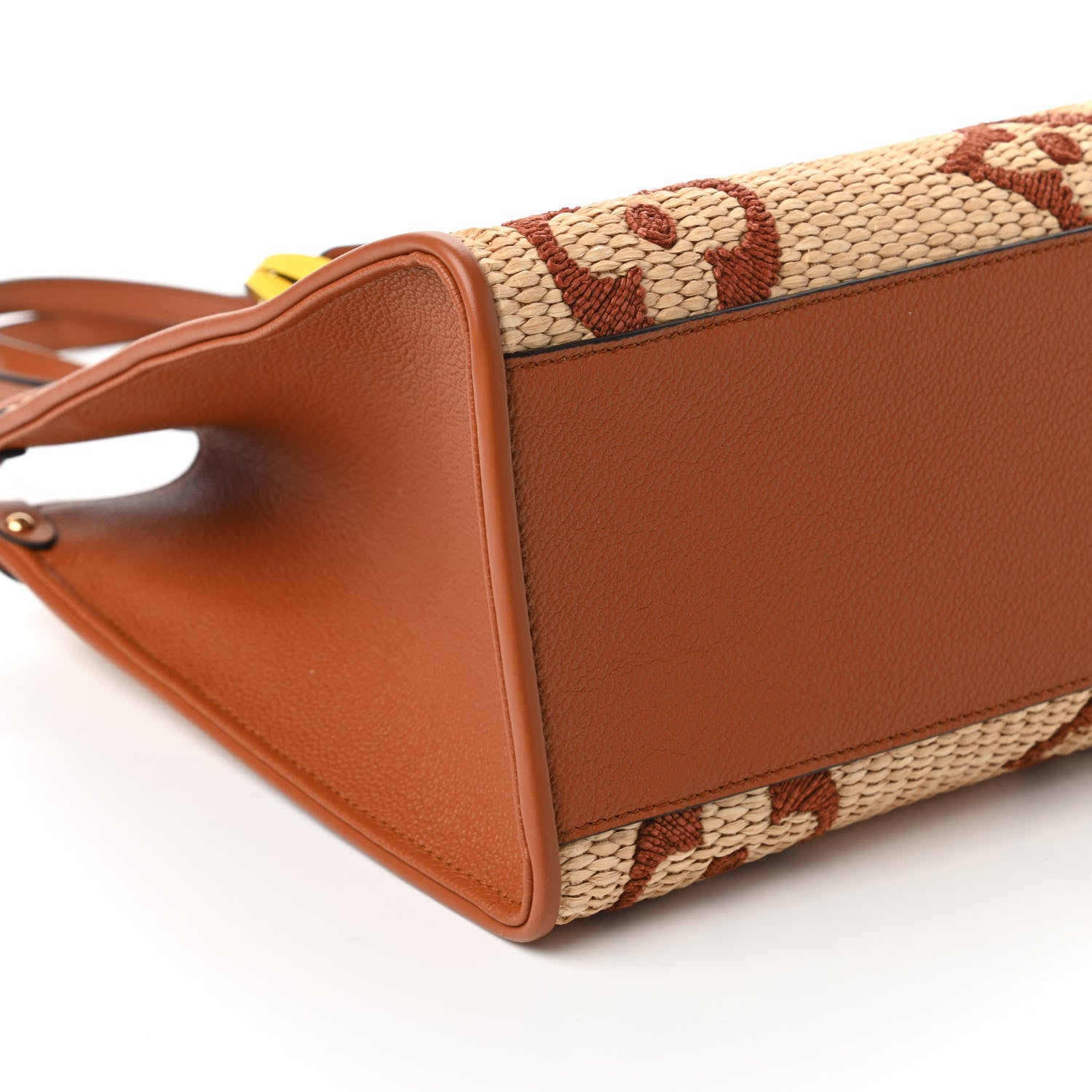 Louis Vuitton Raffia Calfskin Monogram Giant Onthego MM Tan 6 of 11