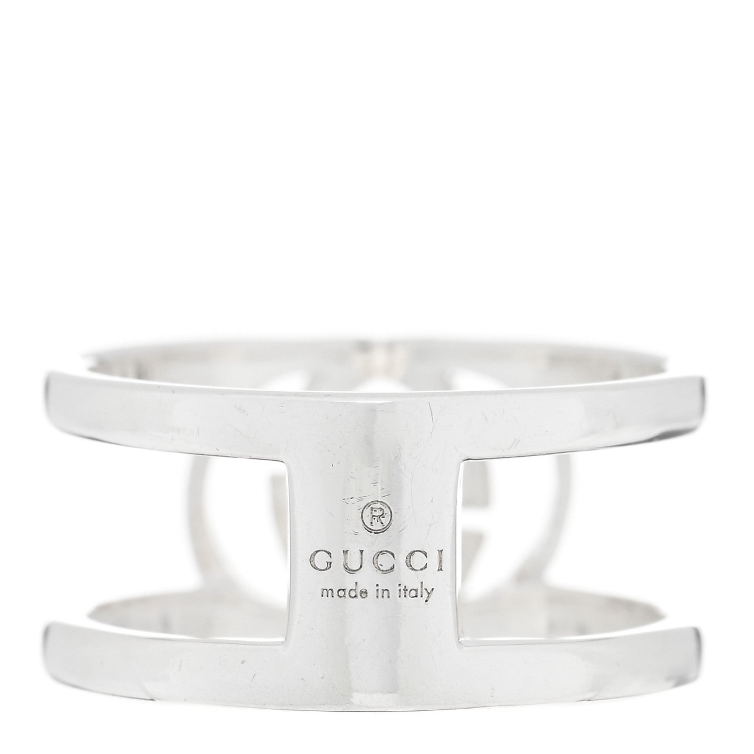 Gucci Sterling Silver 9mm Interlocking G Open Band Ring 52 6 3 of 4