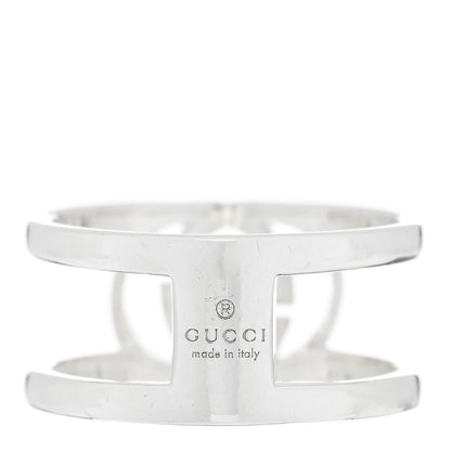 Gucci Sterling Silver 9mm Interlocking G Open Band Ring 52 6 3 of 4