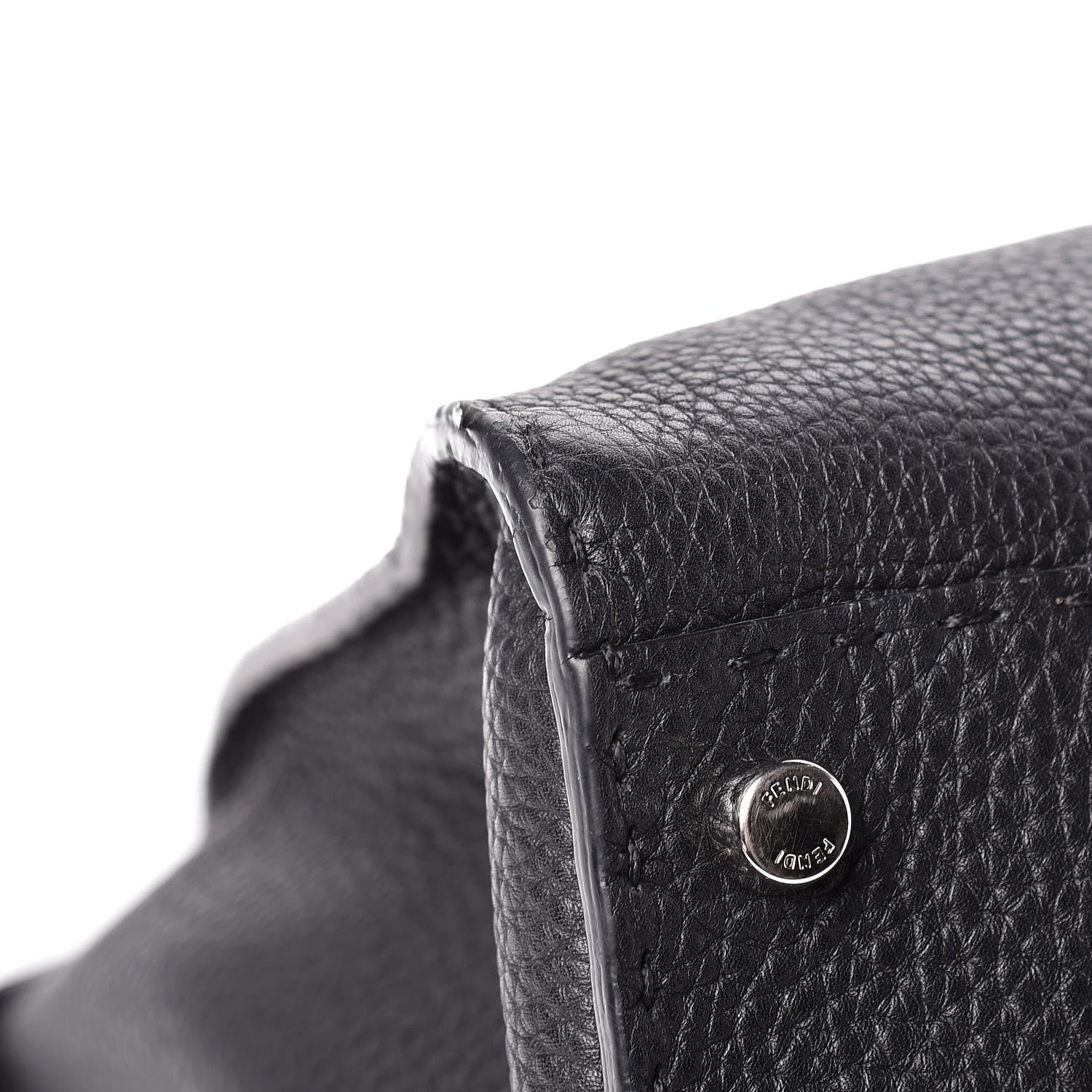 Fendi Cuoio Romano Selleria Bi-Color Large Peekaboo Iconic Satchel Black Mou 13 of 17