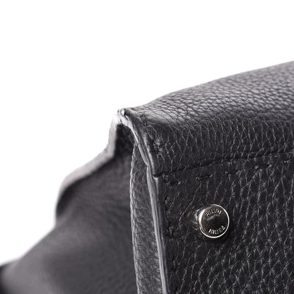 Fendi Cuoio Romano Selleria Bi-Color Large Peekaboo Iconic Satchel Black Mou 13 of 17