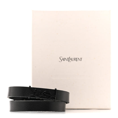 Saint Laurent Calfskin Opyum Double Wrap Bracelet Black 6 of 6