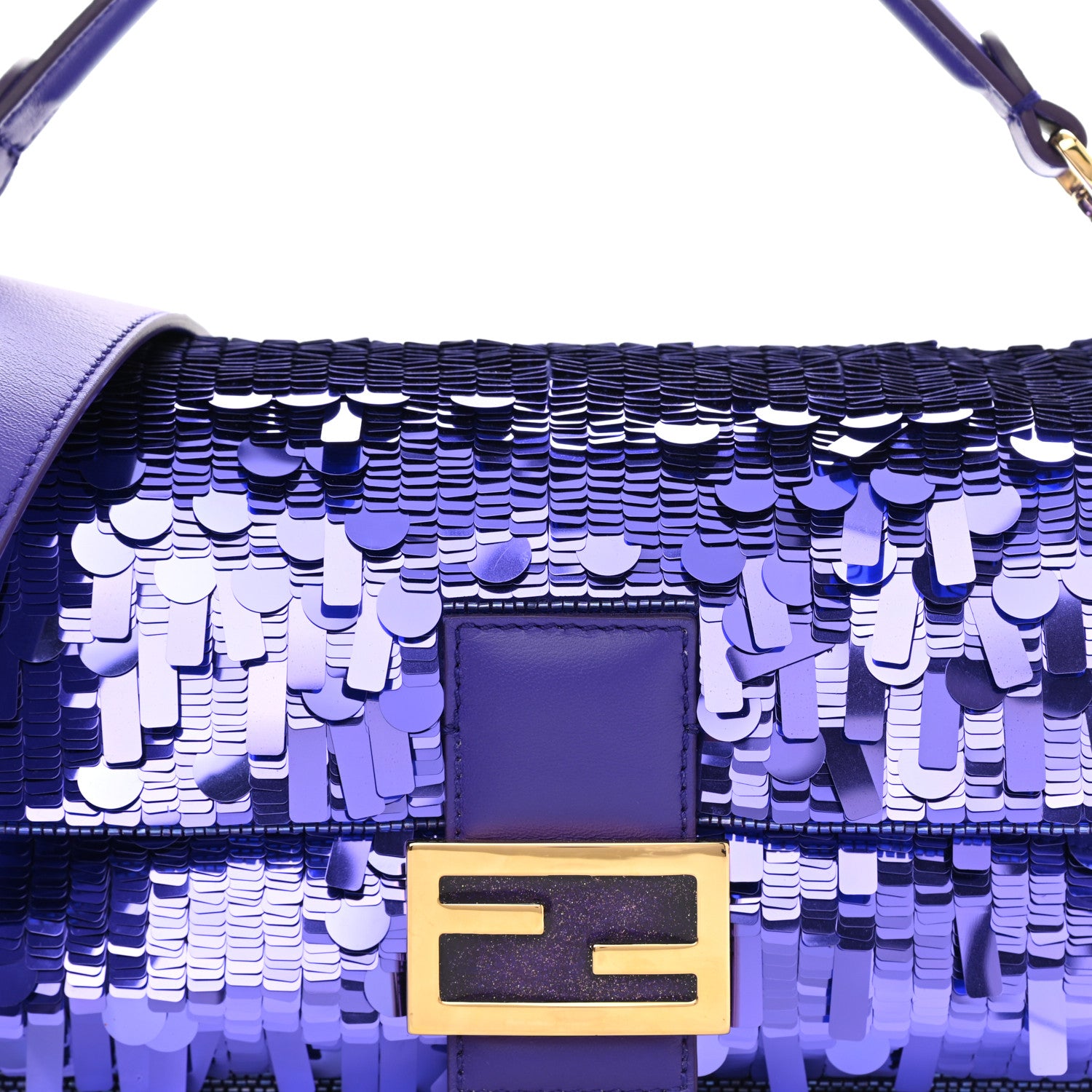 Fendi Sequin Paillettes Shiny Nappa Sex and the City Baguette Viola Purple Rain 7 of 11