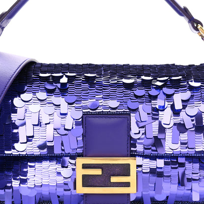 Fendi Sequin Paillettes Shiny Nappa Sex and the City Baguette Viola Purple Rain 7 of 11