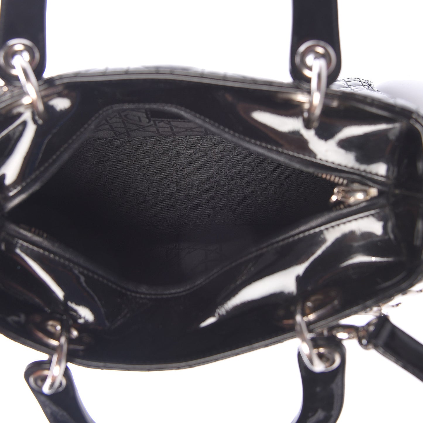 Patent Cannage Medium Lady Dior Black