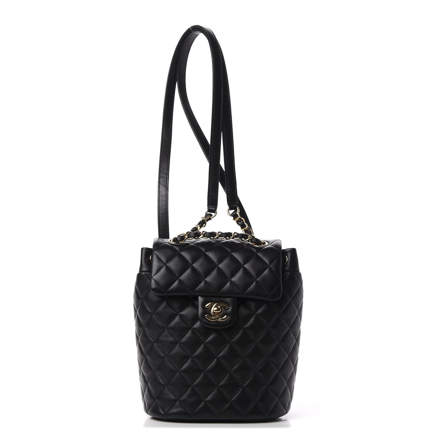 Calfskin Quilted Mini Urban Spirit Backpack Black