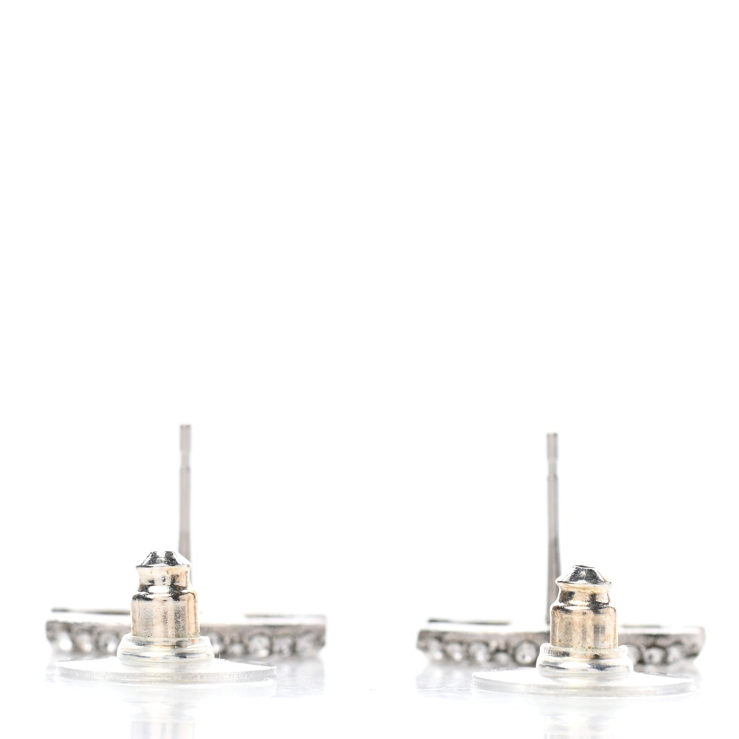 Chanel Crystal CC Earrings Silver 3 of 5