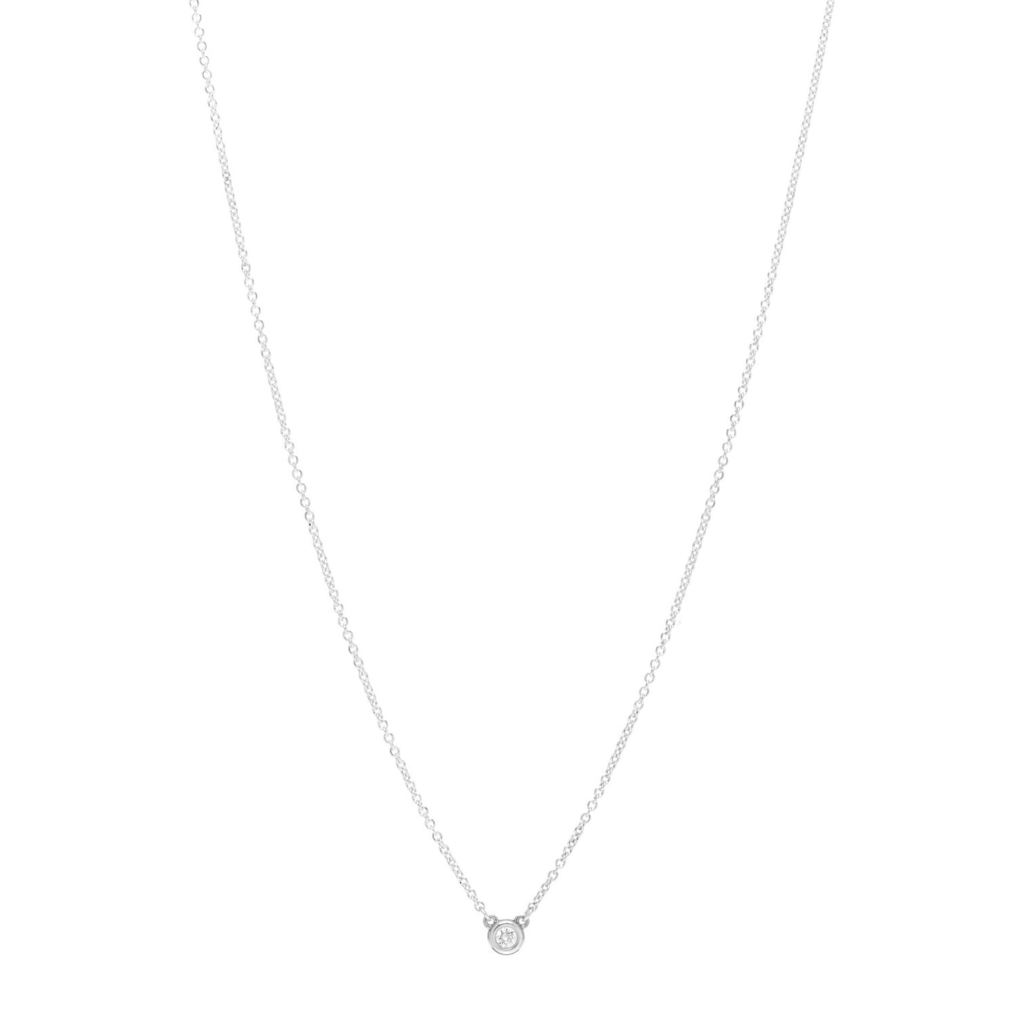 Sterling Silver Diamond .05ct Elsa Peretti Diamonds by the Yard Pendant Necklace