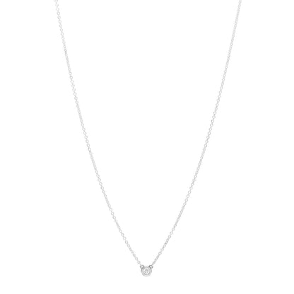 Tiffany Sterling Silver Diamond .05ct Elsa Peretti Diamonds by the Yard Pendant Necklace 1 of 4