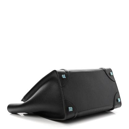 Celine Drummed Calfskin Mini Luggage Black 4 of 11