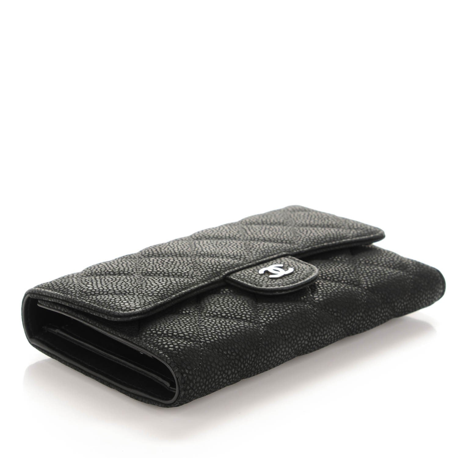 Chanel Iridescent Caviar Quilted Large Flap Wallet Black 4 of 8