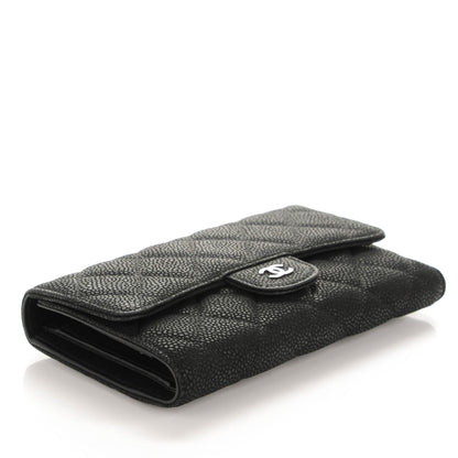 Chanel Iridescent Caviar Quilted Large Flap Wallet Black 4 of 8