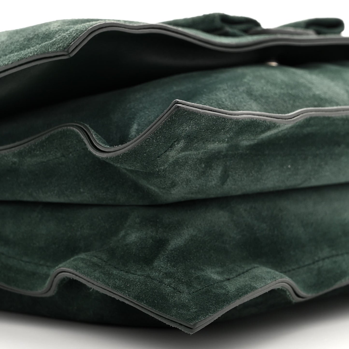 Suede Calfskin Small Viva Bow Shoulder Bag Green