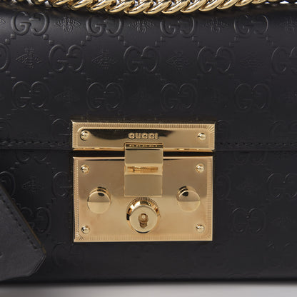 Gucci Guccissima Small Padlock Shoulder Bag Black 12 of 15