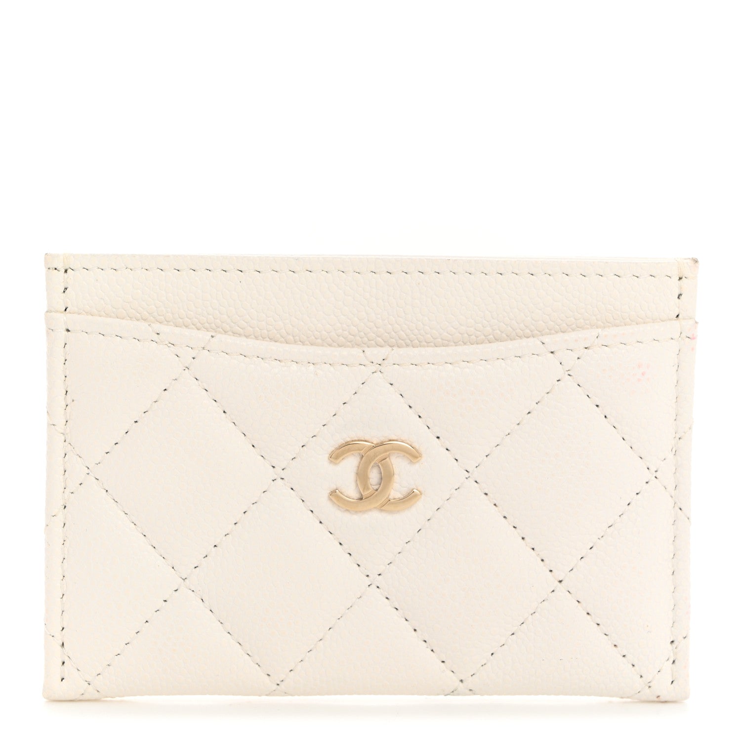 Chanel Caviar Quilted Card Holder White 1 of 9
