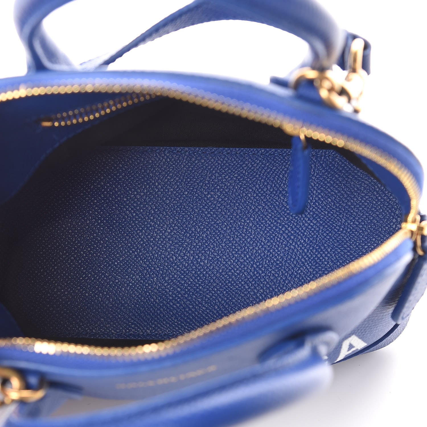 Balenciaga Signature Grained Calfskin Logo XXS Ville Top Handle Bag Bleu Roi White 5 of 9