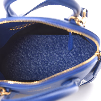 Balenciaga Signature Grained Calfskin Logo XXS Ville Top Handle Bag Bleu Roi White 5 of 9