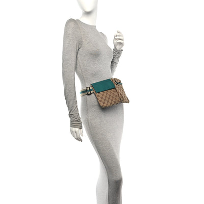 Gucci GG Monogram Web Double Pocket Belt Bag Turquoise 2 of 10