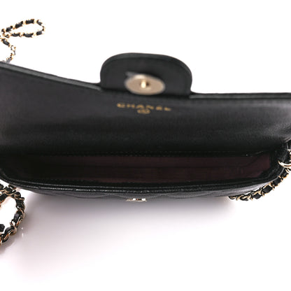Chanel Caviar Quilted Flap Phone Holder With Chain Black 5 of 13