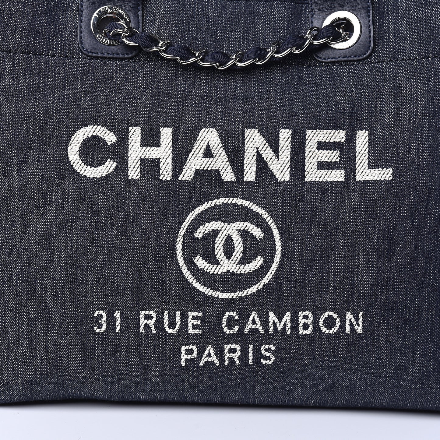 Denim Large Deauville Tote Dark Blue
