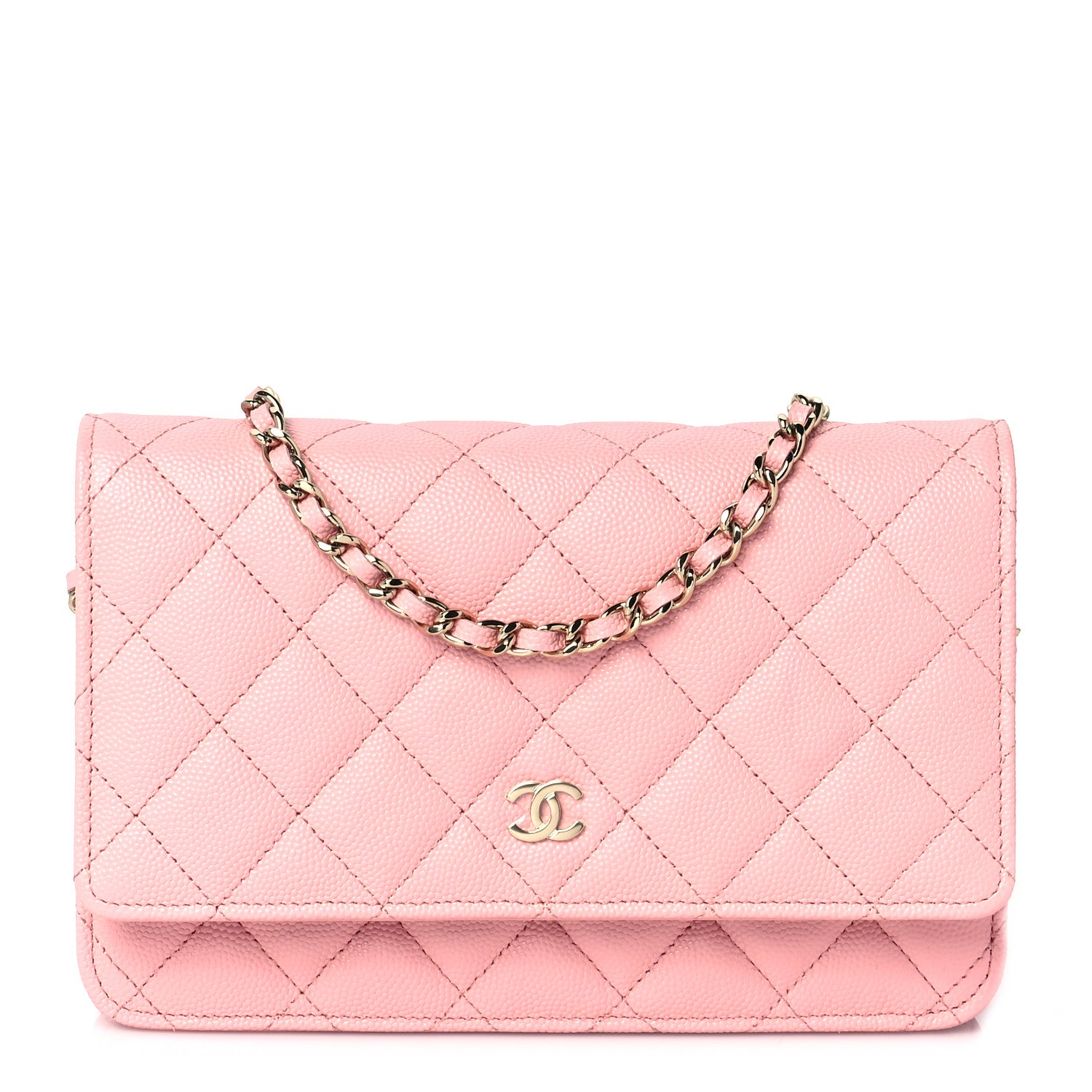 Chanel Caviar Quilted Wallet on Chain WOC Light Pink 1 of 10