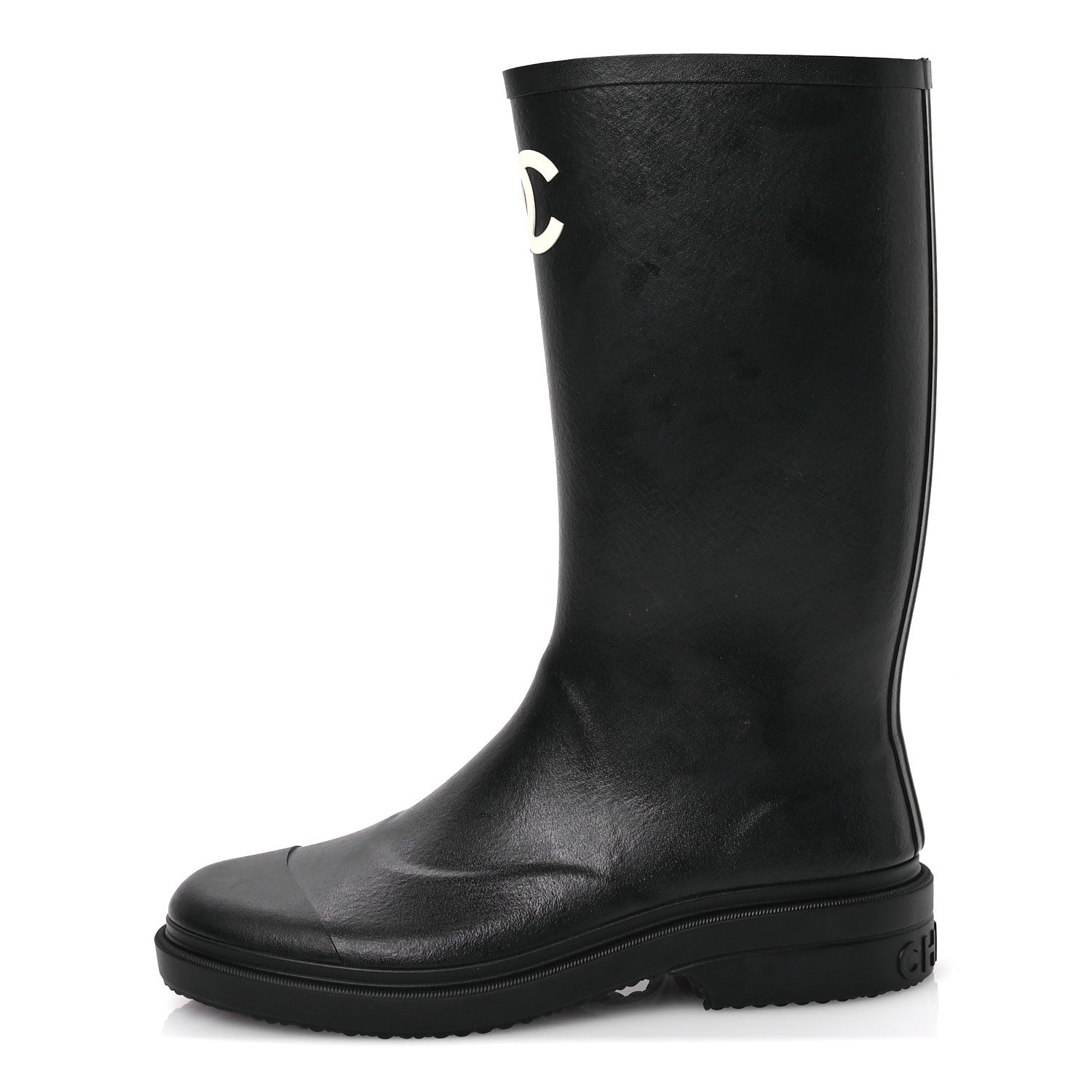 Chanel Caoutchouk CC High Boots 40 Black 1 of 9