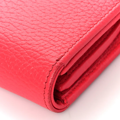 Gucci Dollar Calfskin Enamel Monochrome Medium GG Marmont Wallet Runway Coral 11 of 11