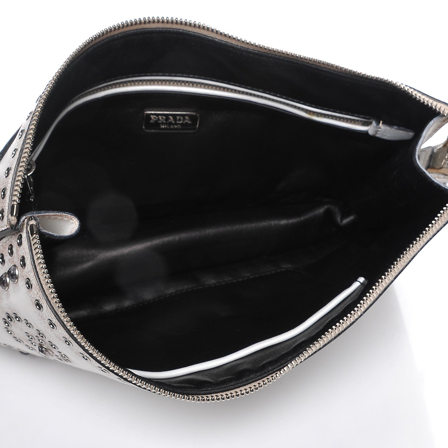 Prada Vitello Vintage Studded Clutch 8 of 12