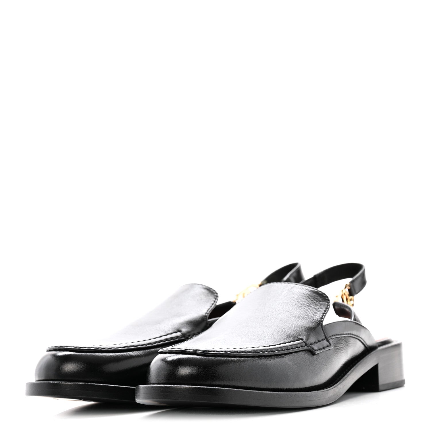 Chanel Glazed Calfskin CC Slingback Flats 38.5 Black 4 of 12
