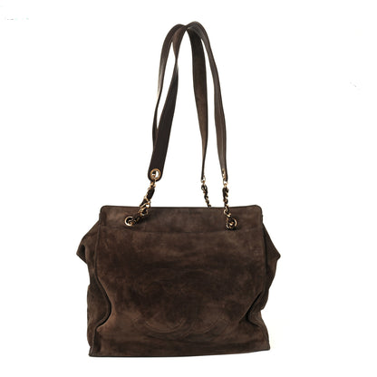 Chanel Suede CC Shoulder Bag Brown 1 of 9