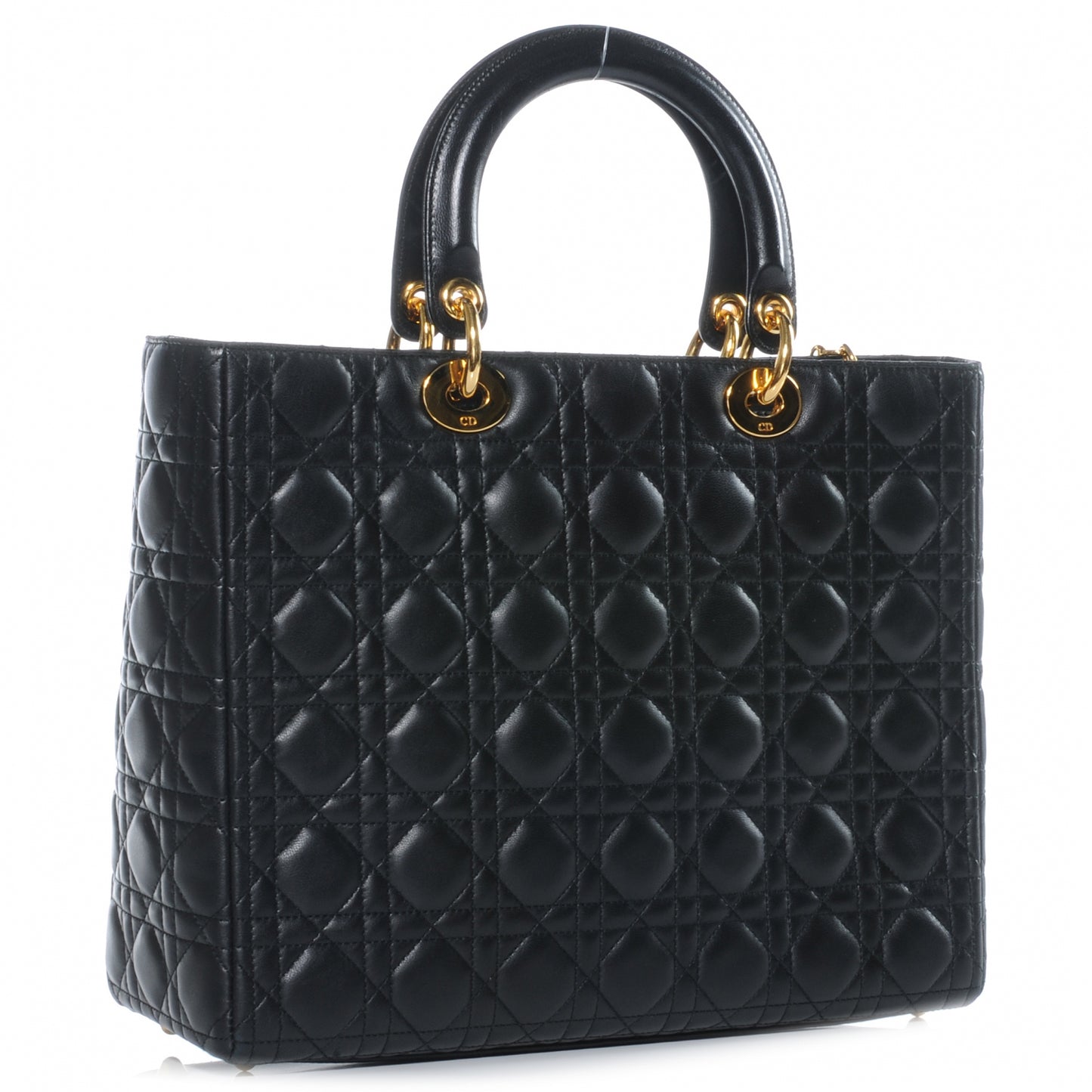 Lambskin Cannage Large Lady Dior Black