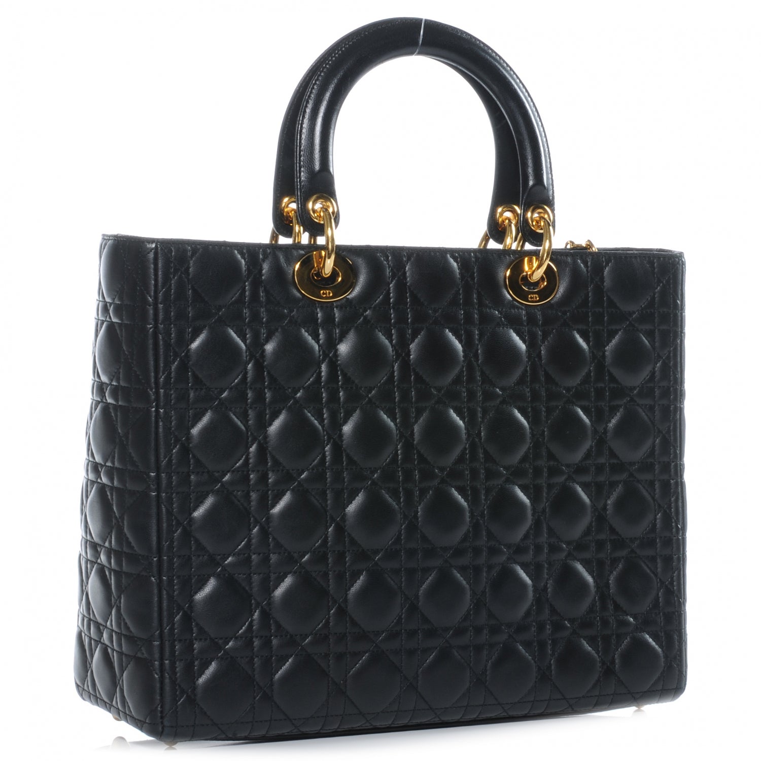 Christian Dior Lambskin Cannage Large Lady Dior Black 4 of 8