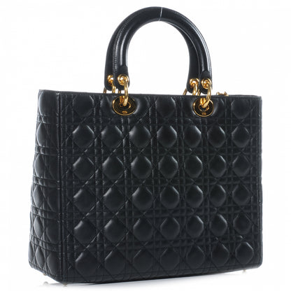 Christian Dior Lambskin Cannage Large Lady Dior Black 4 of 8