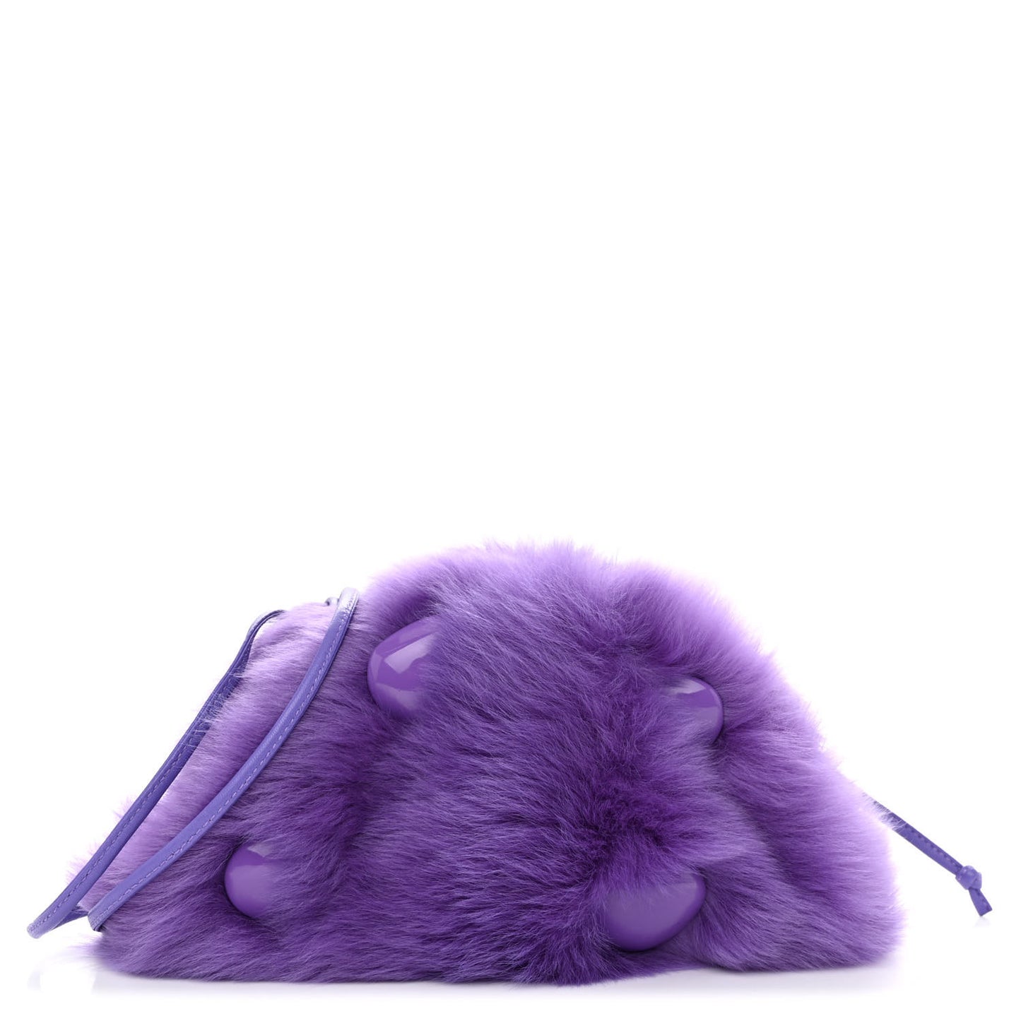 Shearling Lambskin Embellished The Mini Pouch Purple