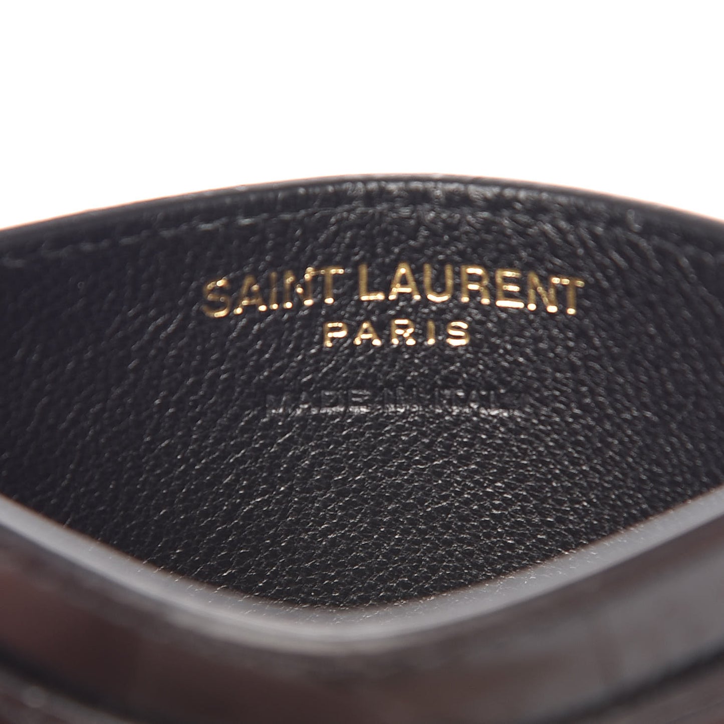 Calfskin Crocodile Embossed Monogram Credit Card Case Black