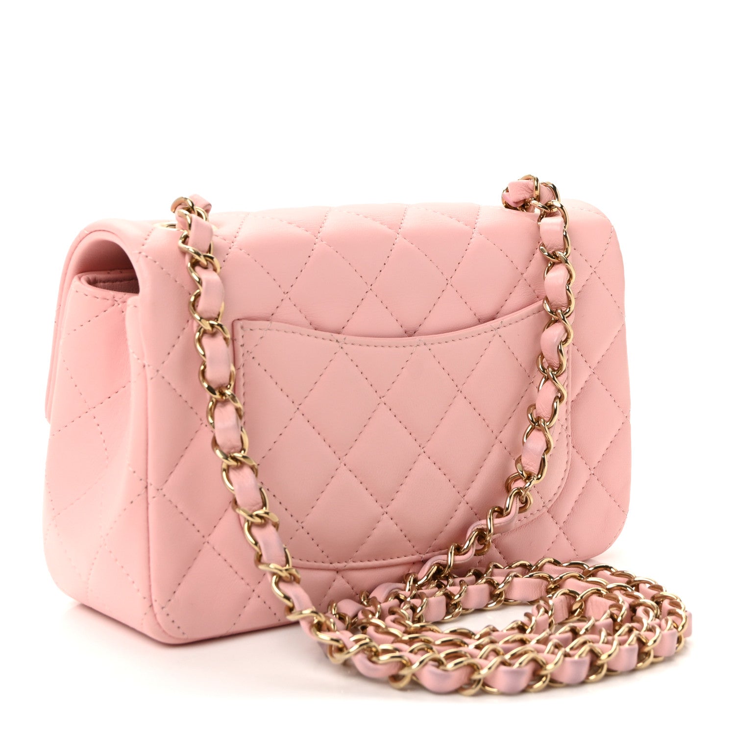 Chanel Lambskin Quilted Mini Rectangular Flap Light Pink 3 of 11