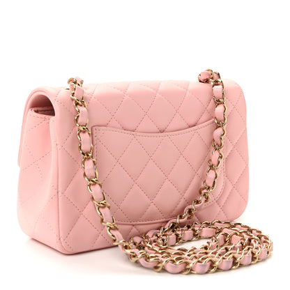 Chanel Lambskin Quilted Mini Rectangular Flap Light Pink 3 of 11