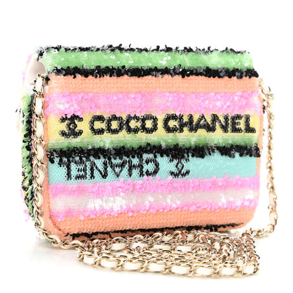 Chanel Sequin COCO Clutch With Chain Multicolor 3 of 12