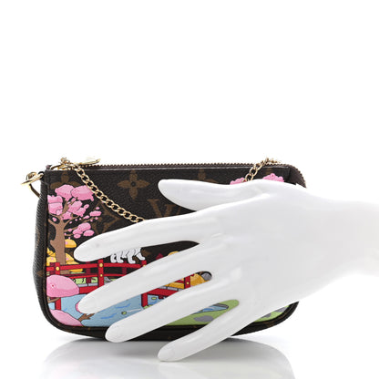 Louis Vuitton Monogram 2021 Christmas Animation Japanese Garden Mini Pochette Accessories Wisteria Pink 2 of 8