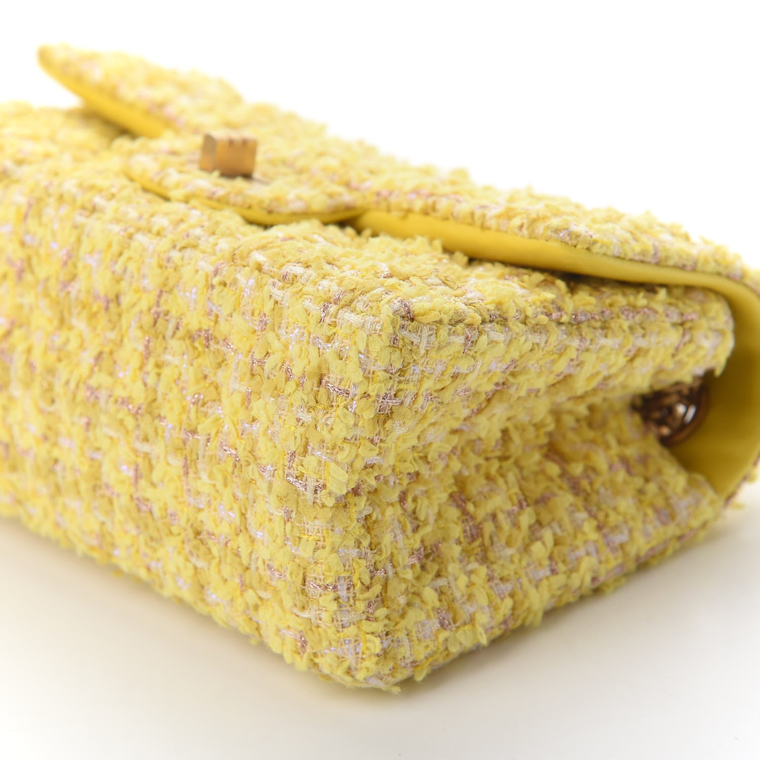 Chanel Tweed Quilted 2.55 Reissue Mini Flap Yellow 8 of 8